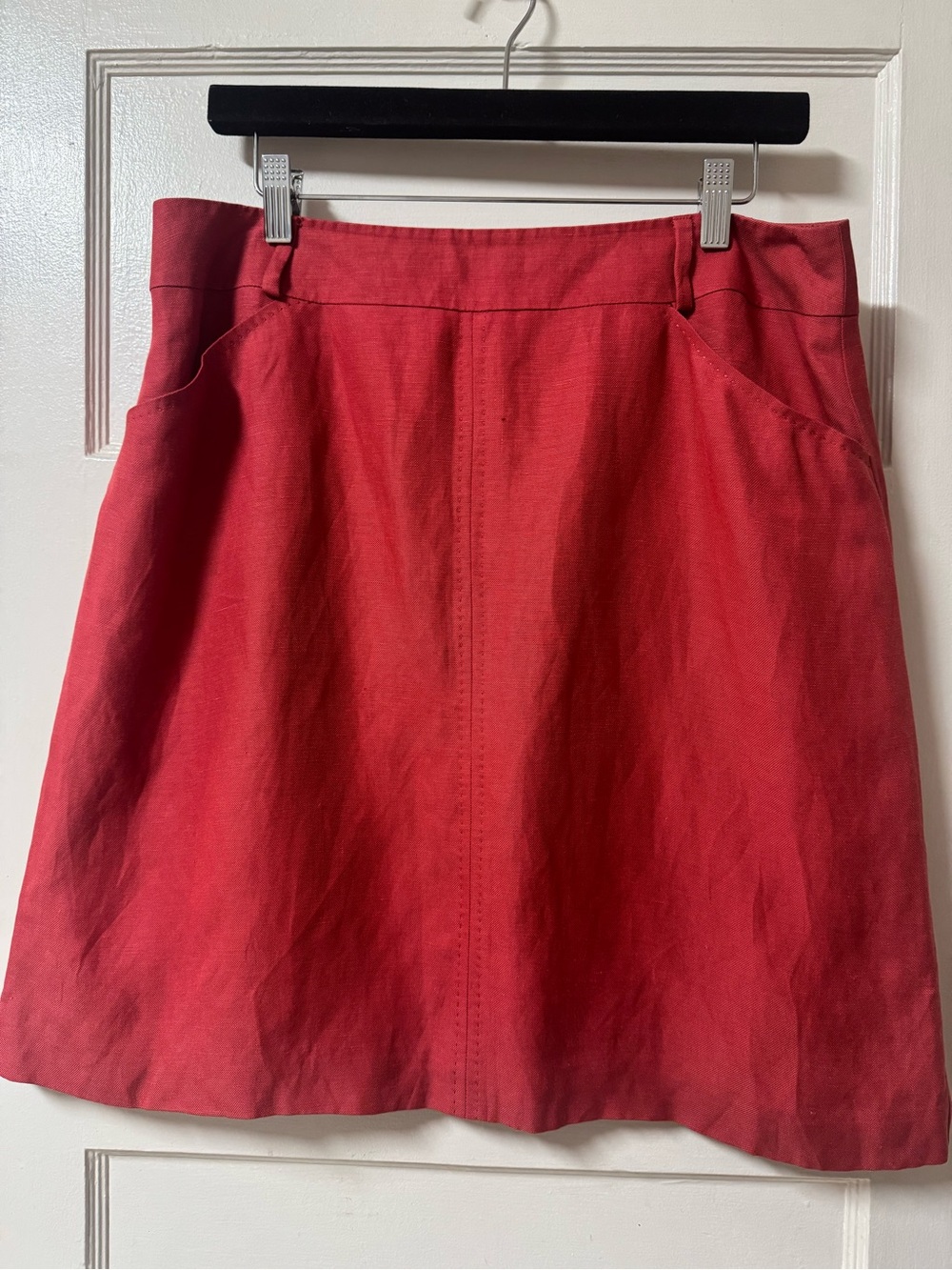 Talbots Vintage Coral Linen Silk Blend Skirt Size 14P